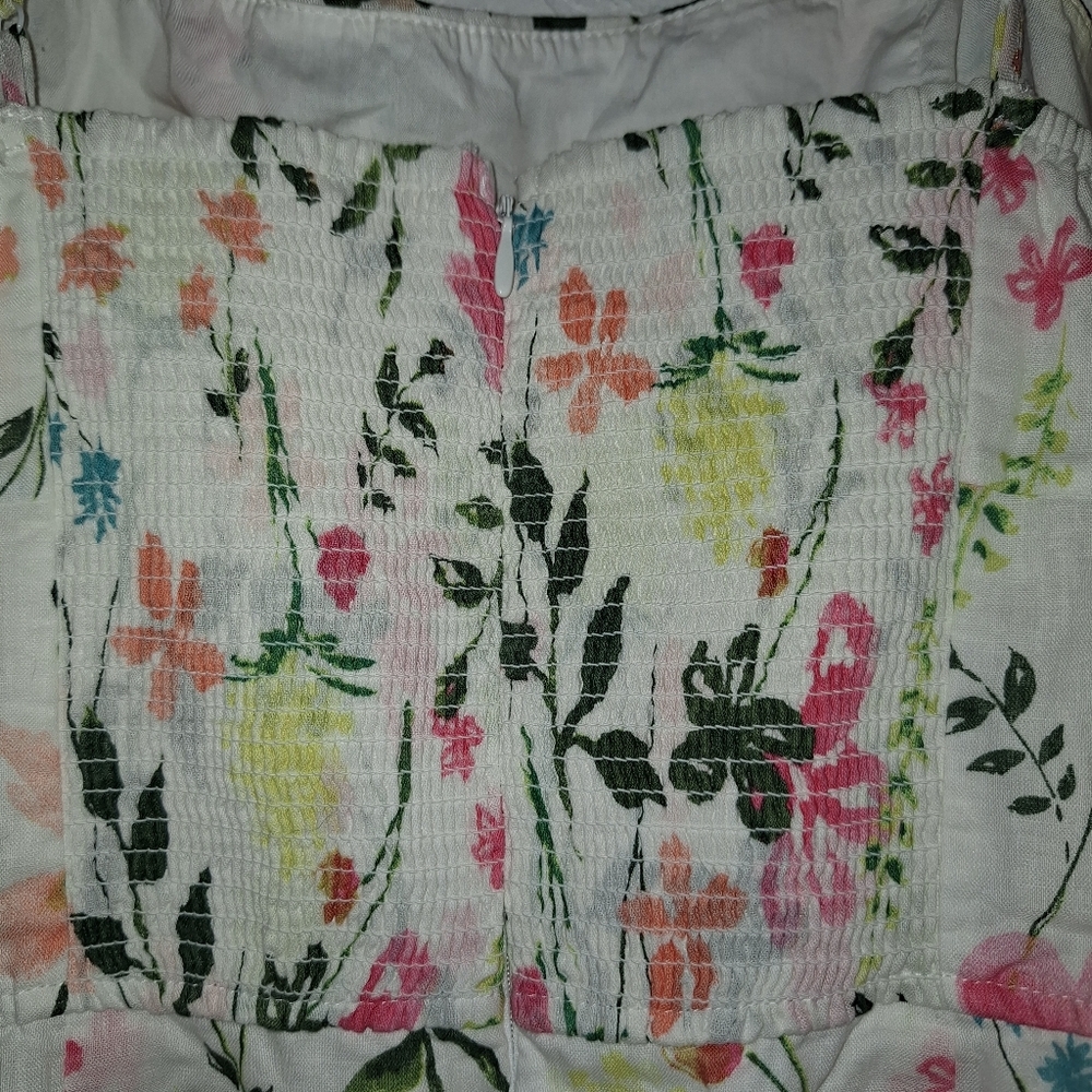 Mi Ami Floral Linen Blend Mini Dress Large Franscesca's Boutique Adjust Strap - Picture 4 of 13